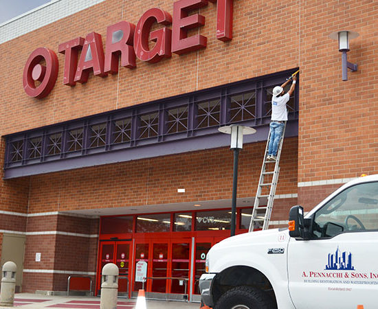 Servicing the local Target store with building restoration and brick.